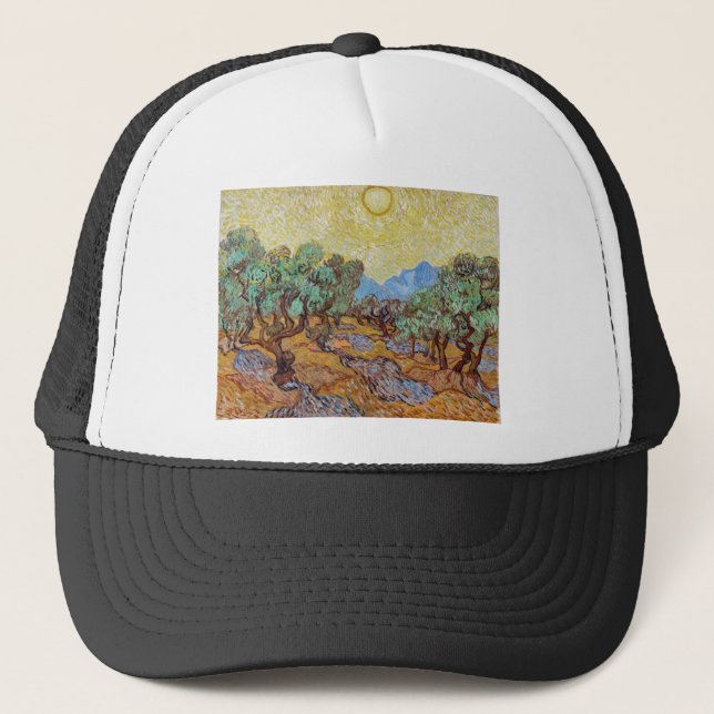 Impressionism Vincent Van Gogh Olive Träd Berömd Keps (Framsida)
