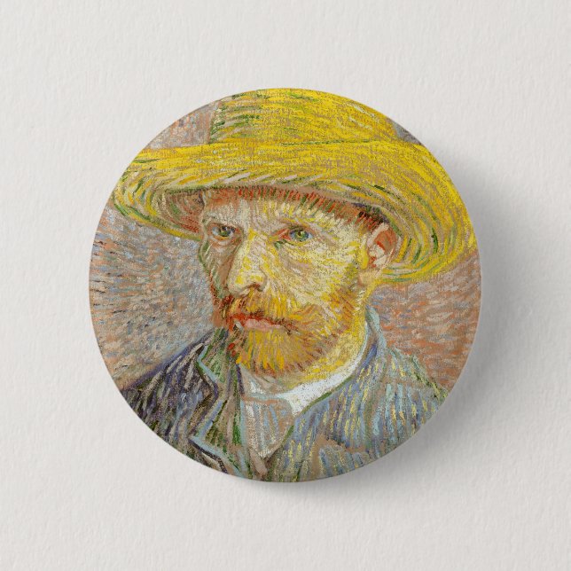 Impressionism Vincent Van Gogh Självporträtt med Knapp (Framsida)