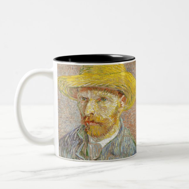 Impressionism Vincent Van Gogh Självporträtt med Två-Tonad Mugg (Vänster)