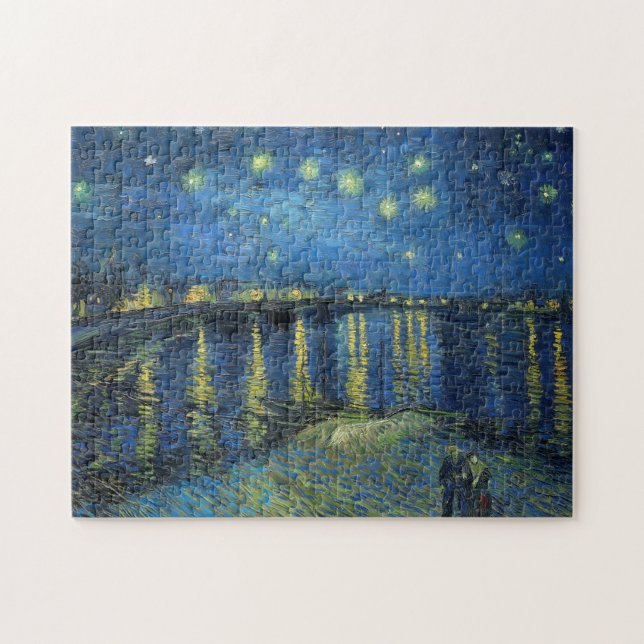 Impressionism Vincent Van Gogh Starry Natt om Pussel (Horisontell)