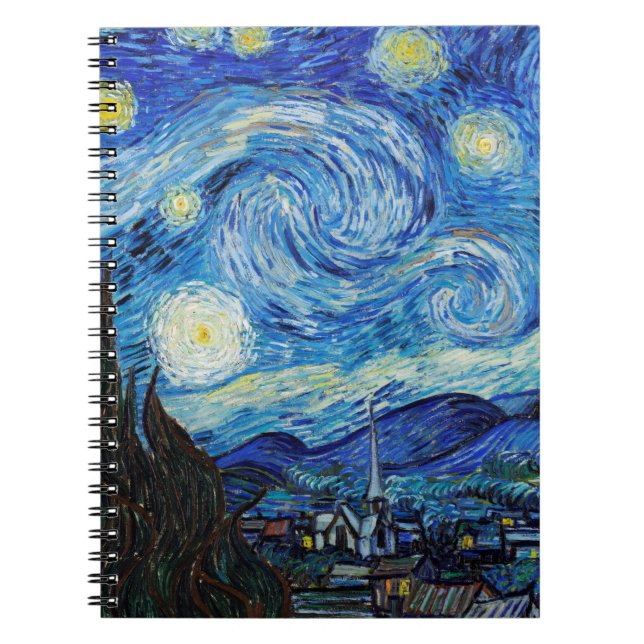 Impressionism Vincent Van Gogh Starry Starry Night Anteckningsbok (Framsidan)
