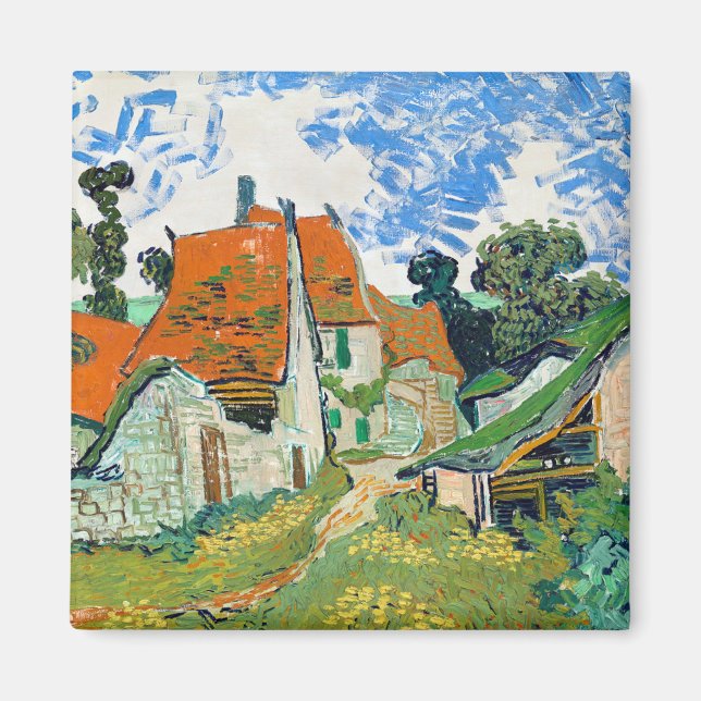 Impressionism Vincent Van Gogh Street i Auvers Magnet (Framsidan)