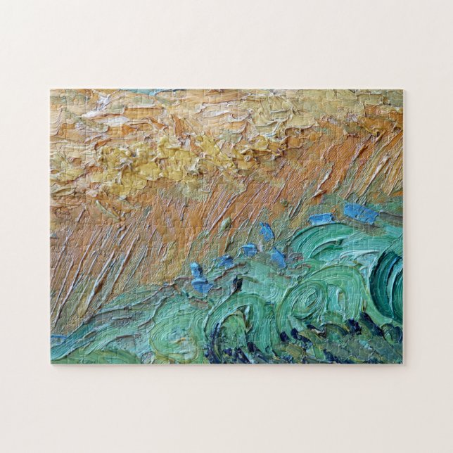 Impressionism Vincent Van Gogh Wheat Fält med Pussel (Horisontell)