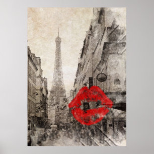 impressionismhösten landskap det paris eiffel torn poster