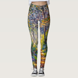 Impressionismstig: Solig skog akvarell Leggings