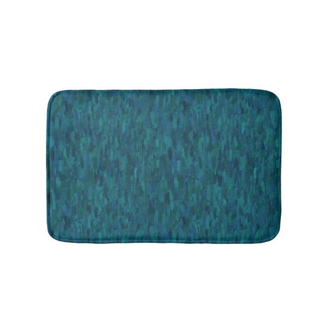 Impressionist Brush Strokes, Navy, Teal, Blue Badrumsmatta (Framsidan)