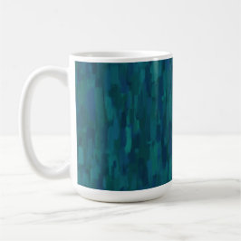 Impressionist Brush Strokes, Navy, Teal, Blue Kaffemugg
