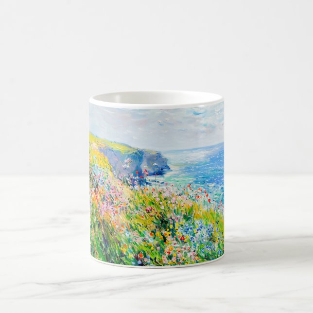 Impressionist Cliff Meadow – Wildflowers by Sea Kaffemugg (Center)