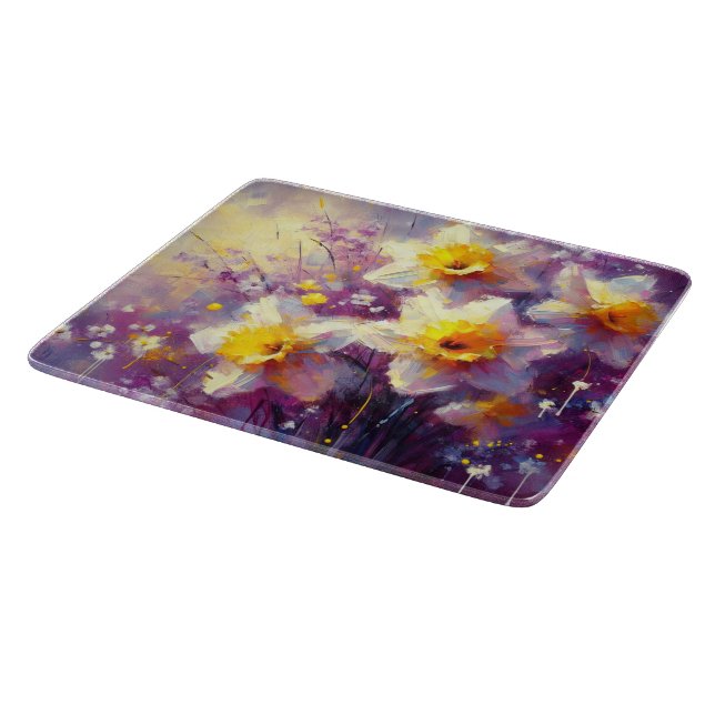 Impressionist Daffodil Blommigt Lila Gult Art. (Hörn)