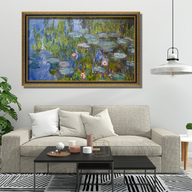 Impressionist Elegance: Claude Monet Vatten Lilies Poster ("A Tranquil Symphony: The Beauty of Monet's Water Lilies (1919)")
