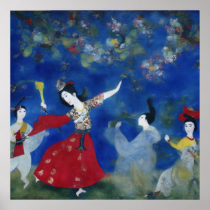 Impressionist en gammal kinesisk sorddansare poster