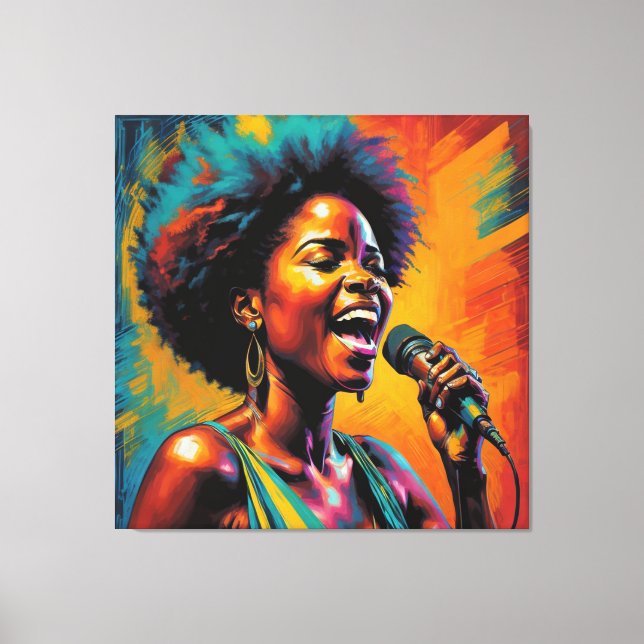 Impressionist för afrikansk neon-Färgad Canvastryck (Framsida)