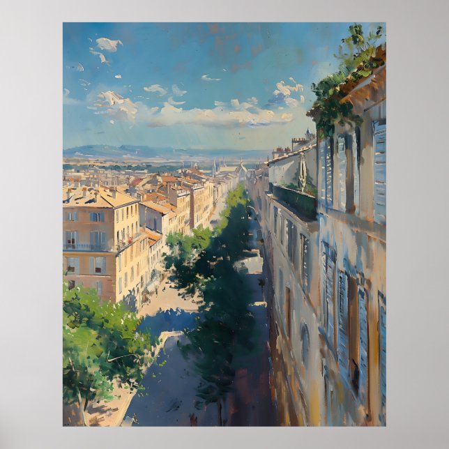 Impressionist image of Mompellier around 1906 Poster (Framsidan)