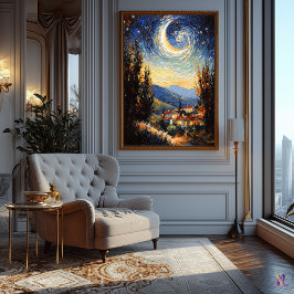 Impressionist Inspired Starry Night Poster