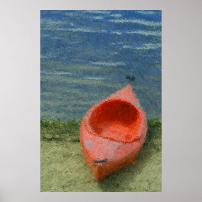 Impressionist Kayak-utskrift Poster (Framsidan)