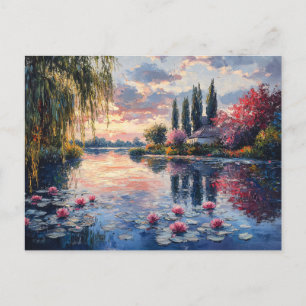 Impressionist liggande Willow Lotus Vykort