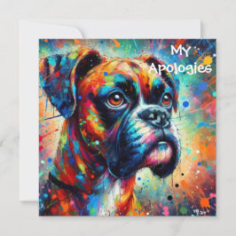Impressionist Pop Art Boxer Birthday Dawg Kort