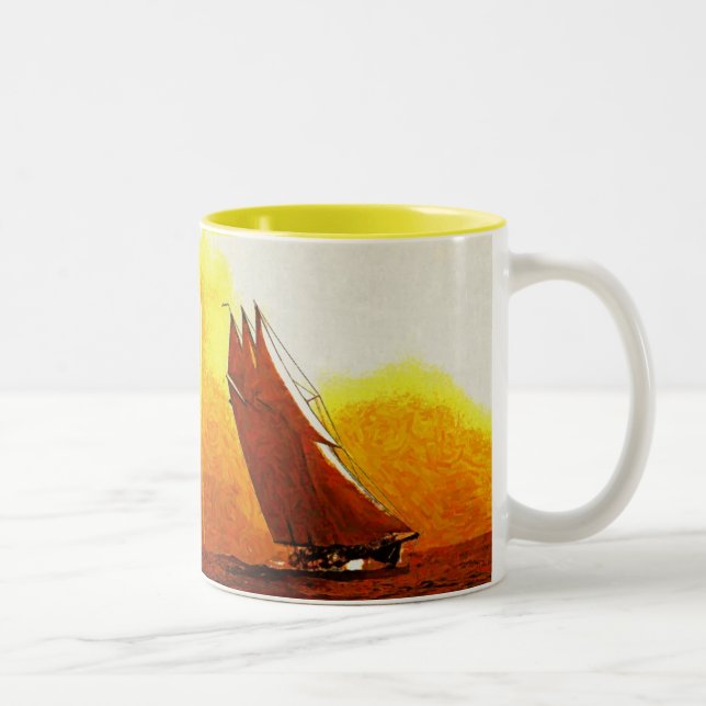 Impressionist segling Yacht Atlantic Ceramic Mugg (Höger)
