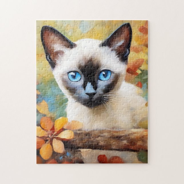 Impressionist Siamese Kitten Pussel (Vertikal)