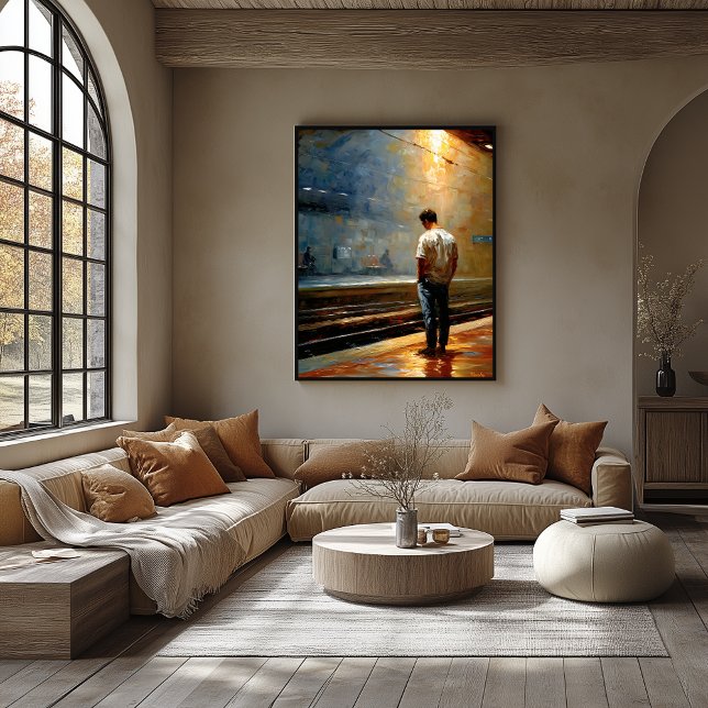 Impressionist Urban Landscape – Quiet Platform Poster (Skapare uppladdad)