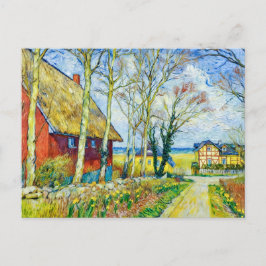 Impressionist Village Scene in Ahrenshoop on the D Vykort