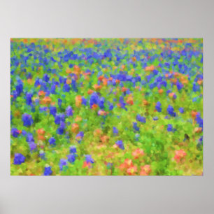 ImpressionistBluebonnetaffisch Poster