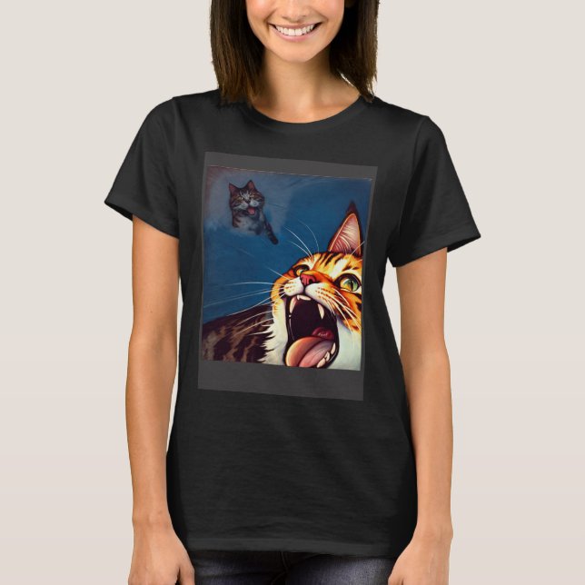 Impressionistic  Cat Screaming Impressionism Cats T Shirt (Framsida)