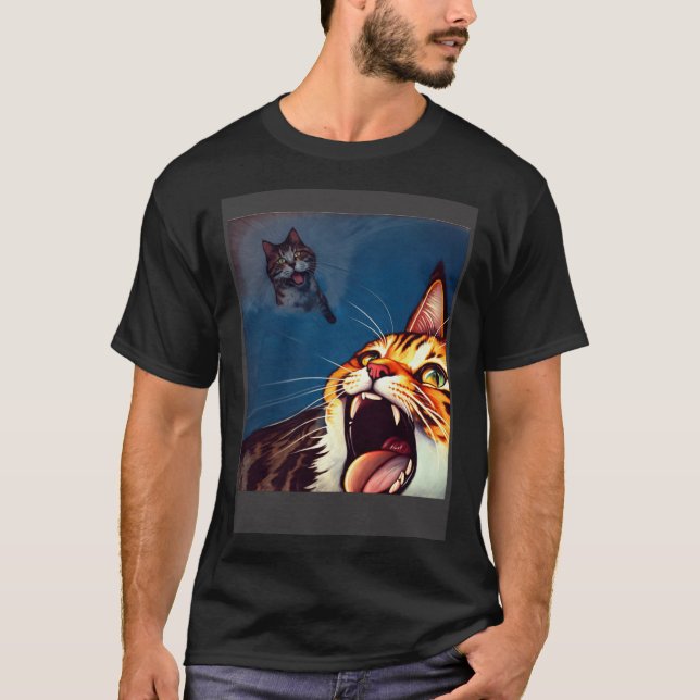 Impressionistic  Cat Screaming Impressionism Cats T Shirt (Framsida)