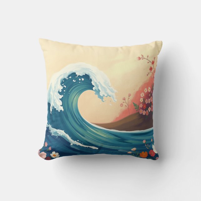 Impressionistic Ocean Wave Kudde (Framsida)