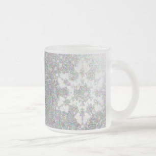 Impressionistic Snowflake Frostad Glasmugg