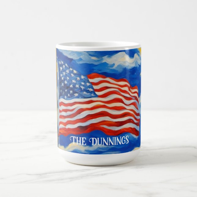 Impressionistisk amerikansk Flagga Kaffemugg (Center)