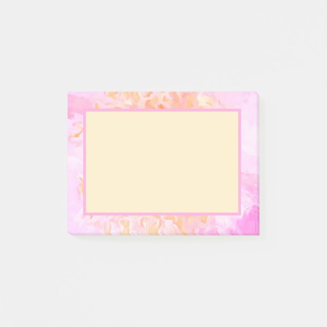 Impressionistisk Anpassningsbar Rosa ros Post-it Block (Framsida)