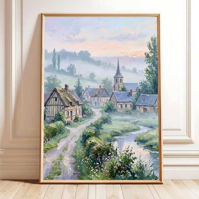 Impressionistisk by väggkonst canvastryck (Skapare uppladdad)