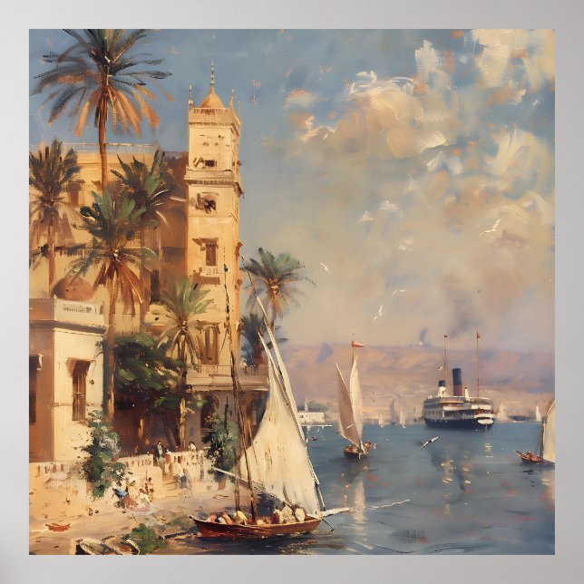 Impressionistisk Egypten runt 1905 Affisch (Framsidan)