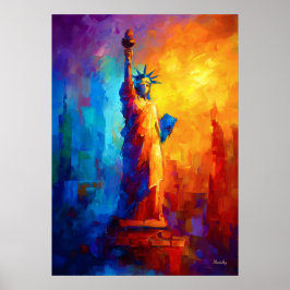 Impressionistisk frihetsgudinnan New York konstver Poster