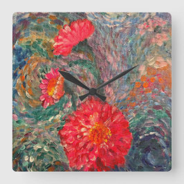 Impressionistisk Garden Fyrkantig Klocka