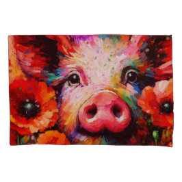 Impressionistisk Gris i Röda vallmoblommor