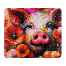 Impressionistisk Gris i Röda vallmoblommor