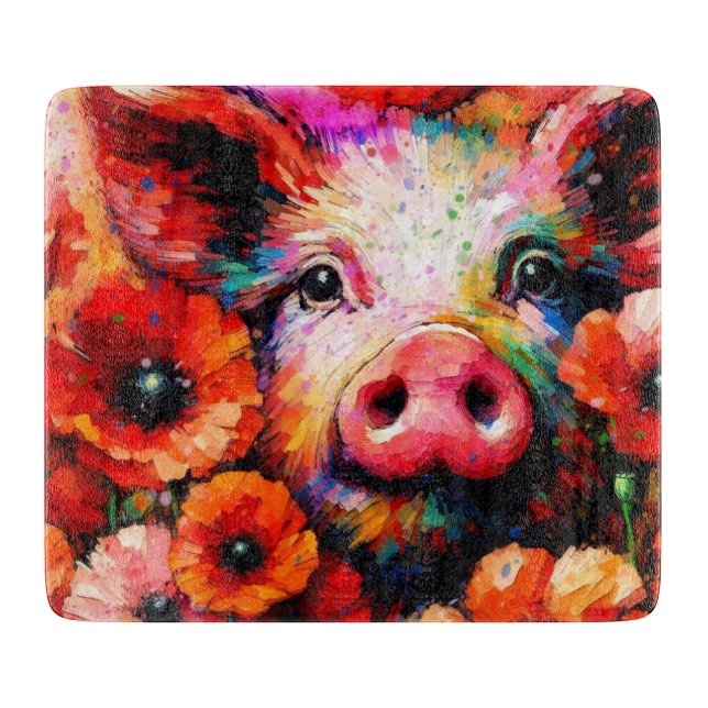 Impressionistisk Gris i Röda vallmoblommor (Framsidan)