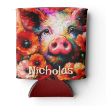 Impressionistisk Gris Red Poppy Flowers Personlig