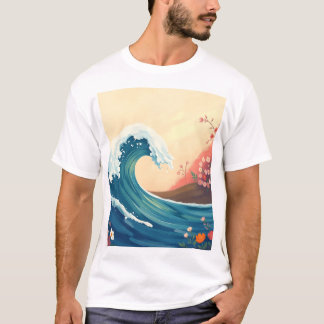 Impressionistisk havsvåg t shirt