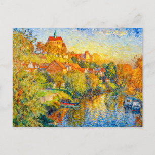 Impressionistisk höstvy av Havelbergs domkyrka w Vykort
