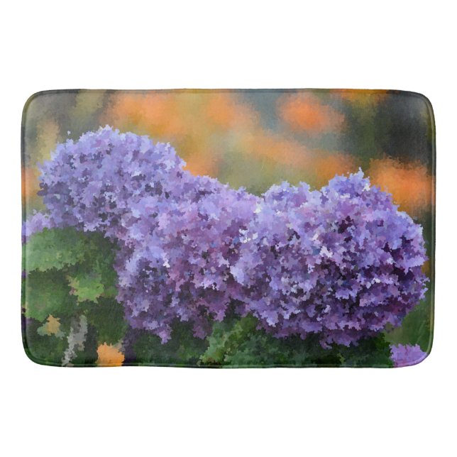 Impressionistisk Hydrangea Bath Mat Badrumsmatta (Framsidan)