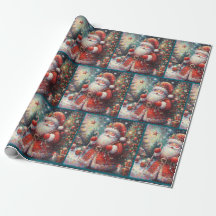 Impressionistisk jul tomte jul decoupage