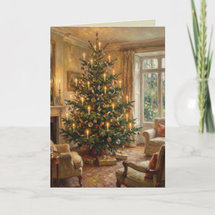 Impressionistisk julgran i Monet-stil konst Helgkort