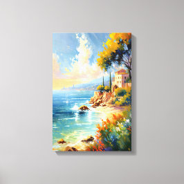 Impressionistisk konst för Kusten i Medelhavsområd Canvastryck