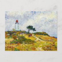 Impressionistisk kustlinje på ön Hiddensee vid sol
