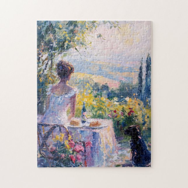 Impressionistisk kvinna med Picnic Pussel (Vertikal)