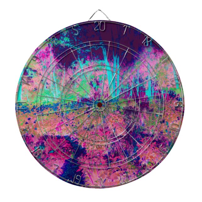 Impressionistisk Lila och Shock rosa i landskapet Darttavla (Framsidan)