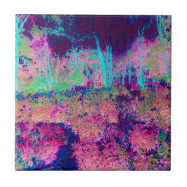 Impressionistisk Lila och Shock rosa i landskapet Kakelplatta